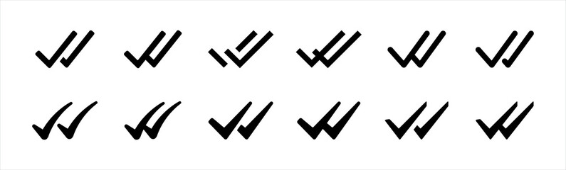 Approval check icon. Tick symbol. Quality signs, vector illustration