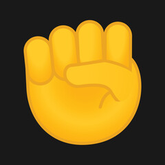 Raised Fist  vector icon. Isolated  symbol of resistance, defiance sign sticker design.  