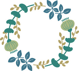 大切な言葉を飾るレトロモダンな花の枠素材