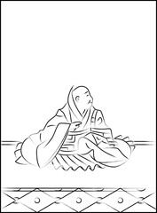 筆書きの百人一首　寂蓮法師