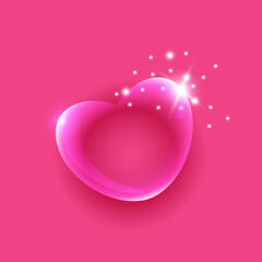 Valentine card with a pink hearts, postcard for february 14