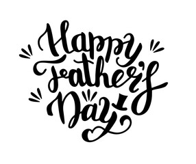 Happy Fater's Day, gorgeous lettering written with elegant calligraphic font. Isolated inscription in black.
