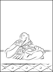 筆書きの百人一首　前大僧正慈円