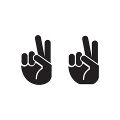 Peace hand gesture icon symbol
