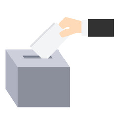 businessman voter with the ballot box isolated on transparency background