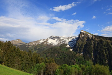 View from the Chésery pass is a small pass of France located in the Alps, in the Chablais massif,...