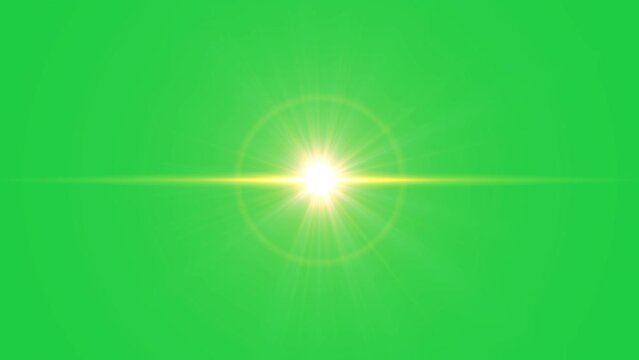 golden light lens flare green screen alpha channel
