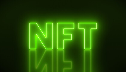 illustation of luminous text with message nft