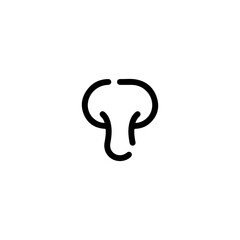 Elephant icon. Simple style elephant show poster background symbol. Zoo shop brand logo design element. Elephant t-shirt printing. Vector for sticker.