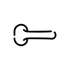 Door handle icon. Simple style door shop big sale poster background symbol. Door handle brand logo design element. Door handle t-shirt printing. Vector for sticker.