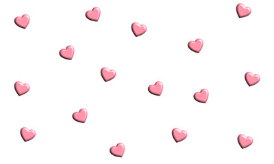 Vector illustration, 3D pink heart, white background.