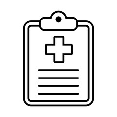 Medical history icon. Health care clipboard icon. Medical card icon.