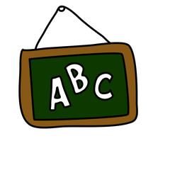 school blackboard with abc