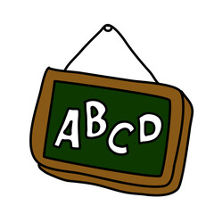 school blackboard with abc