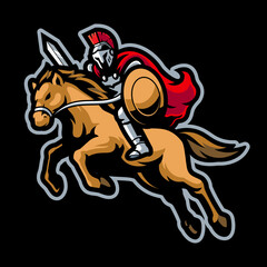 Knights Spartans Illustration Logo Design