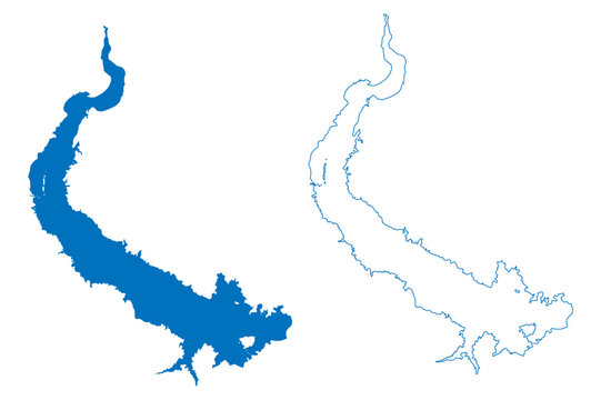 Lake Assad (Syrian Arab Republic, Syria) map vector illustration, scribble sketch Buhayrat al-Assad map