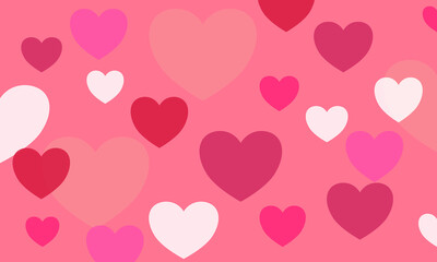 Fototapeta na wymiar Vector illustration. Heart pattern background. Pink tones. Gradient colors. For valentine and wedding.