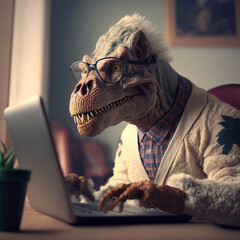 digital marketing in middle age with dinosaurs