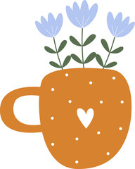 flower with vase vector illustration..