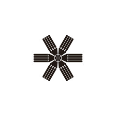 pencil stripes ribbon simple geometric logo vector