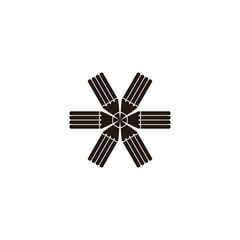 pencil stripes ribbon simple geometric logo vector