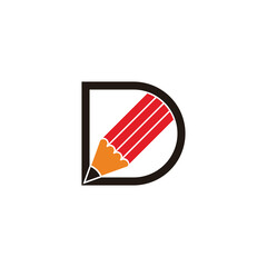 letter d drwawing pen colorful geometric logo vector