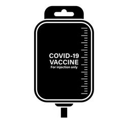 Dropper with vaccine icon illustration design template in flat style