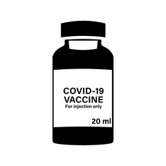 Simple illustration of vaccine bottle. Covid-19 coronavirus vaccination concept