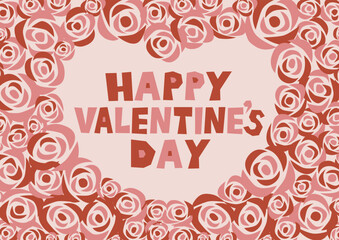 バレンタインデーのイラスト: バラの背景模様