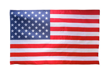 Real USA flag on an isolated white background.