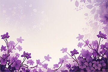 Obraz na płótnie Canvas light purple elegant floral border abstract watercolor copy space background,generative ai