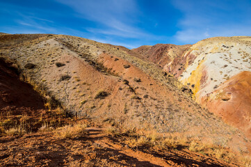 Landscape of Kizil Chin, a place called “Mars” in Altay mountains