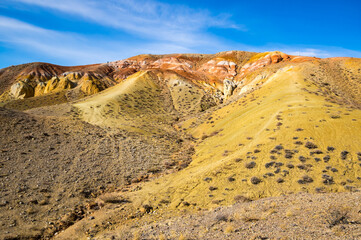Landscape of Kizil Chin, a place called “Mars” in Altay mountains