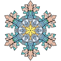 Snowflake winter. Hand drawn decorative vector illustration