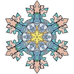 Snowflake winter. Hand drawn decorative vector illustration