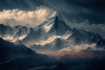 Clouds over high mountains