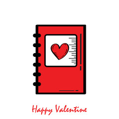 Vector Illustration Doodle Booklet Valentine Icon 