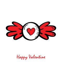 Vector Illustration Doodle Candy Valentine Icon 