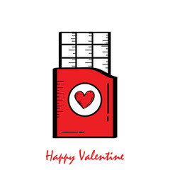 Vector Illustration Doodle Chocolate Valentine Icon 