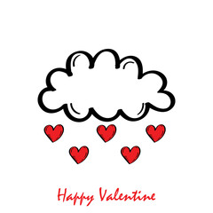 Vector Illustration Doodle Cloud Valentine Icon 