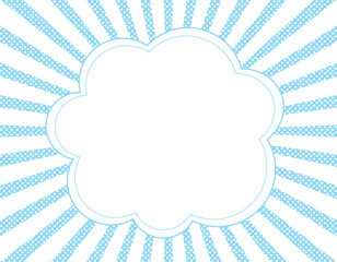 集中線　雲　吹き出し　余白　スペース　青色　水色　水玉