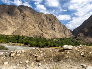 Afghan village on the Panj River.