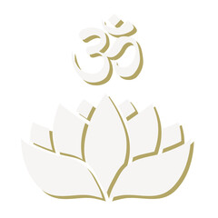 Fototapeta na wymiar lotus flower with Om symbol