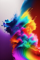 Colourful Dust Explosion Background (Generative AI)