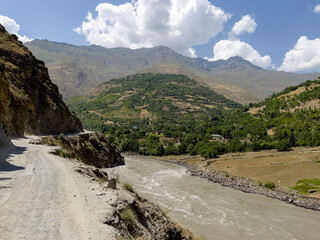 Beautiful village in Afganistan on the Panj.