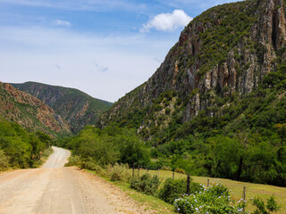 The gravel road through Baviaanskloof Nature Reserve. Eastern Cape. South Africa