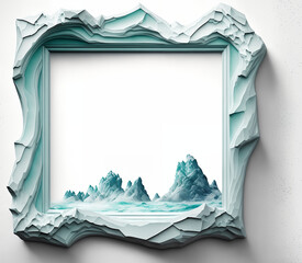 Border frame with copy-space, ice and glacier, iceberg, generative ai