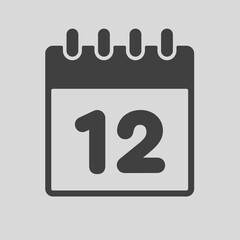 Icon page calendar day - number 12