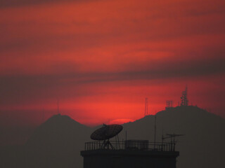 an image of sunset at hong kong