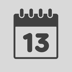Icon page calendar day - number 13